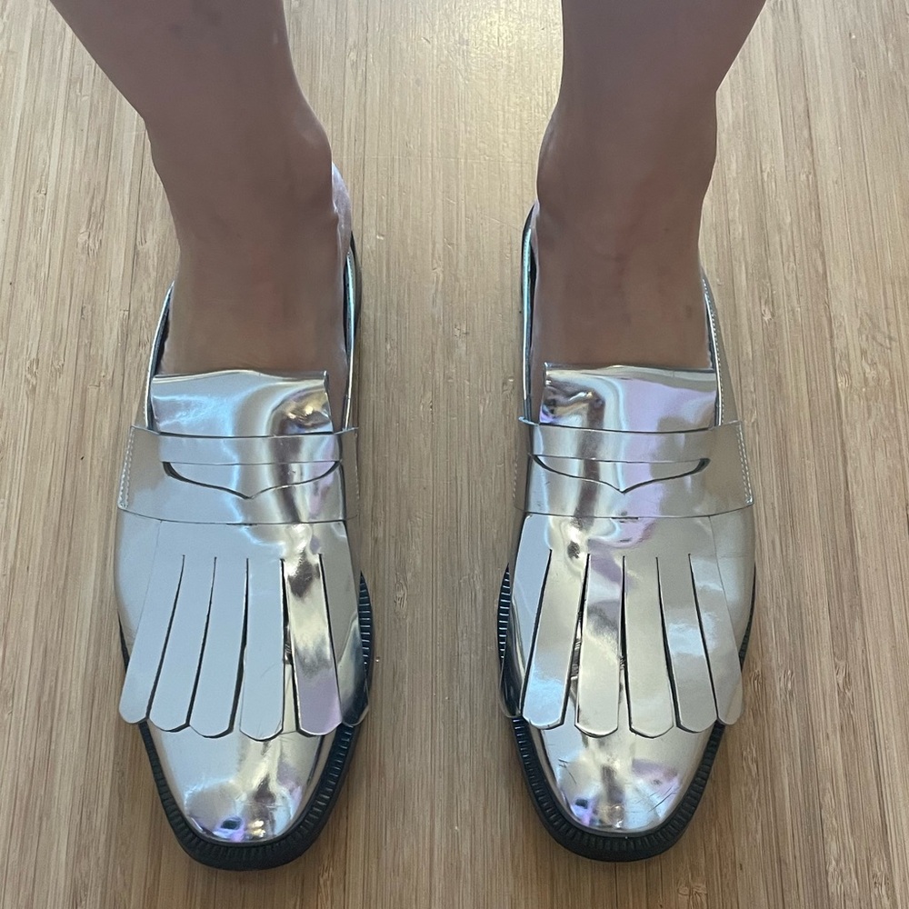 Slip-on Robert Clergerie fringe mule, Made in Paris. Size 39.5.